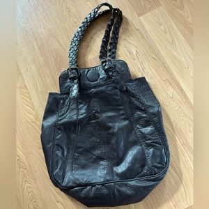 Industry leather shoulder bag